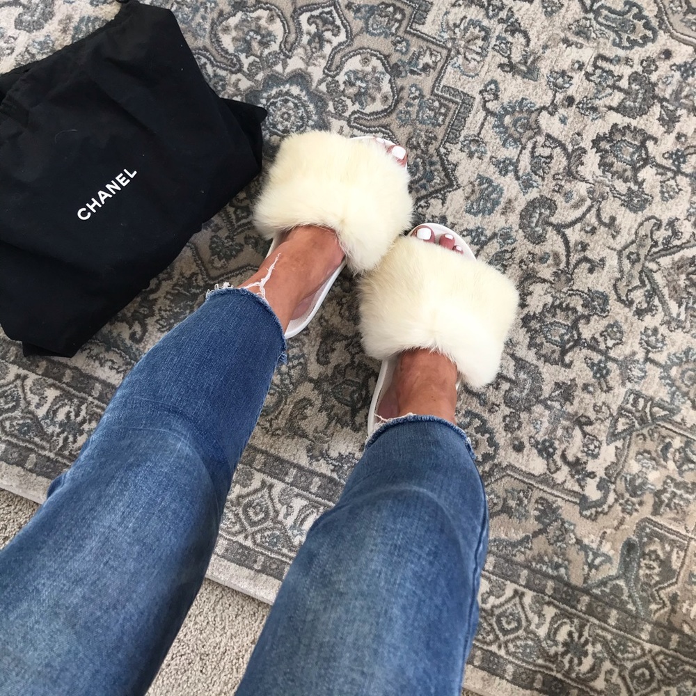 Not FAUX REAL FUR SLIDES HAND SELECTED SLIDES TIS THE SEASON